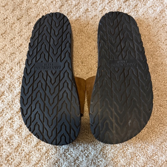 Saint Laurent Black and Brown Slide Sandals - Picture 2 of 4